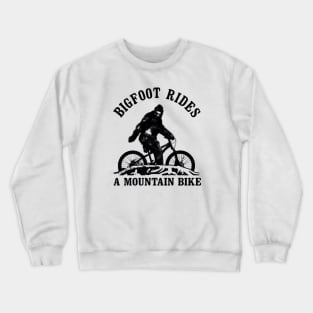 bigfoot rides a mountain bike Crewneck Sweatshirt